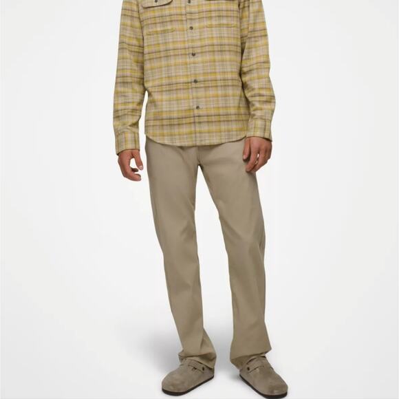 NEW Prana Brion Stretch Zion Men's Tan Straight-Leg Pants Sandbar Tan 30x24 - Picture 1 of 13